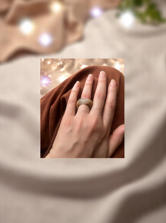 Cappuccino- Agate Ring- Dual-Face