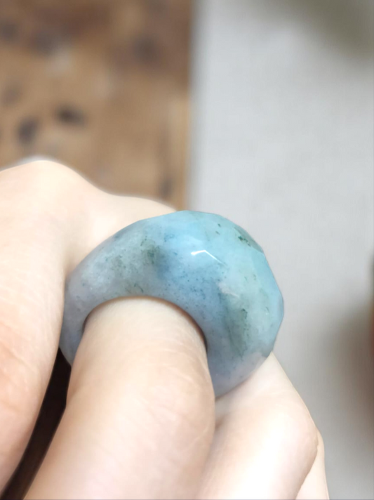 Silver Rain - Agate Ring
