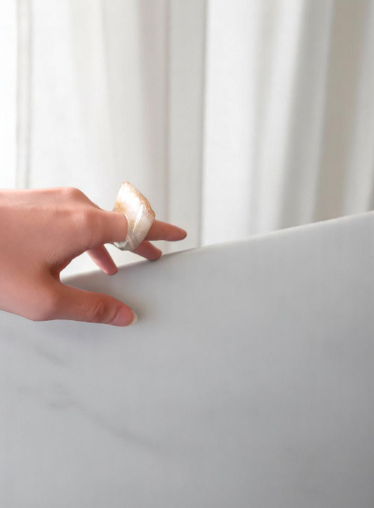 Cave- Agate Ring- Raw Cut